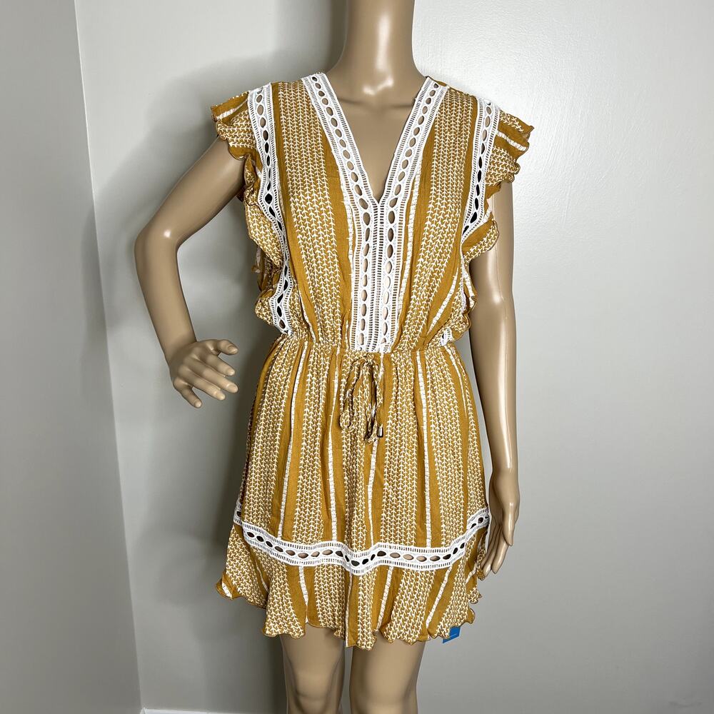 Cupshe Yellow Striped Ruffle Sun Dress